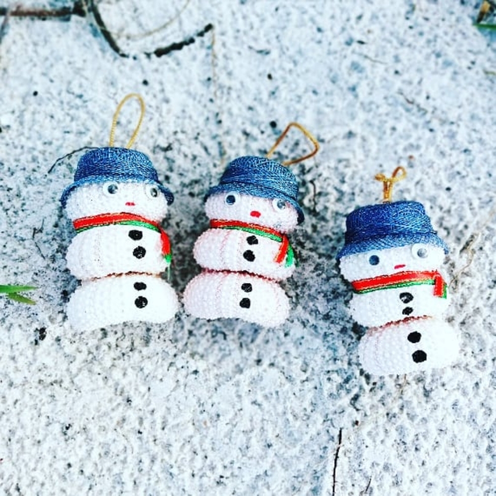 Sea Urchin Snowmen Ornaments